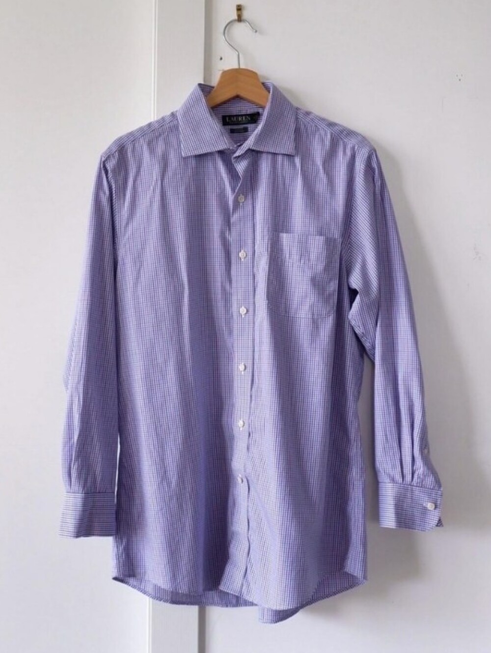 Vintage Ralph Lauren Check Button-Down — Men’s 34/35 Sz 17.5
